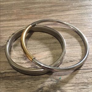 Vintage silver toned and gold bangle set